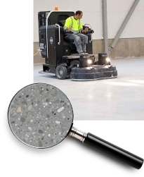 Einstreuprodukte in die zu betonierende Betonplatte